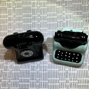 Vintage Style Black and Mint Salt and Pepper Shakers